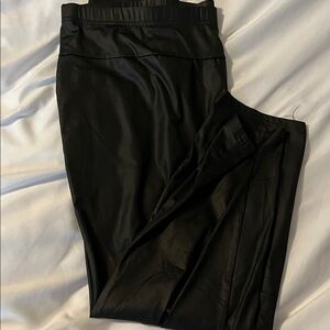 Black Satin-Look Wide Leg Pants